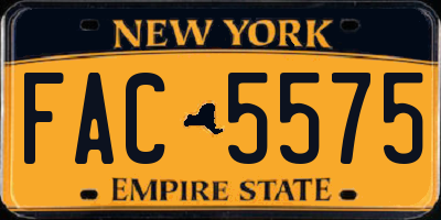 NY license plate FAC5575
