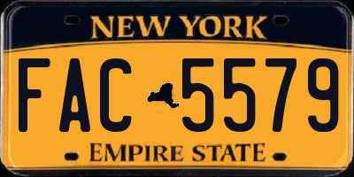 NY license plate FAC5579