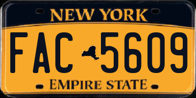 NY license plate FAC5609