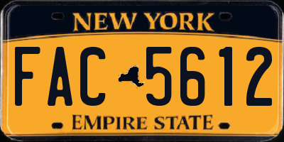 NY license plate FAC5612