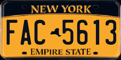 NY license plate FAC5613