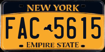 NY license plate FAC5615