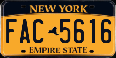 NY license plate FAC5616