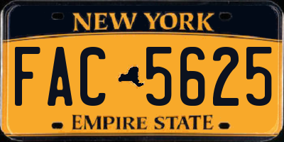 NY license plate FAC5625