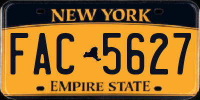 NY license plate FAC5627