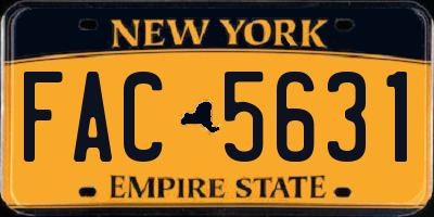 NY license plate FAC5631