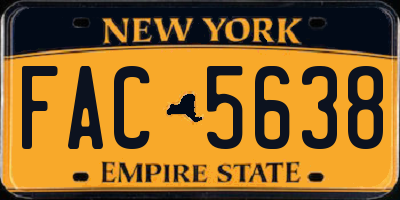 NY license plate FAC5638