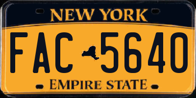 NY license plate FAC5640