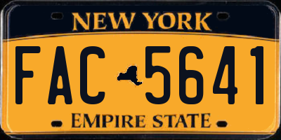 NY license plate FAC5641
