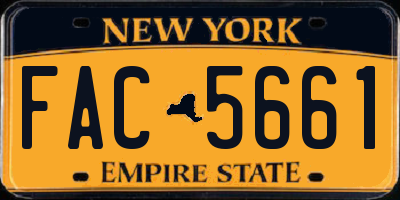 NY license plate FAC5661