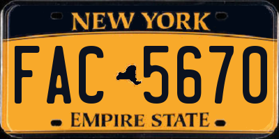 NY license plate FAC5670