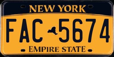 NY license plate FAC5674