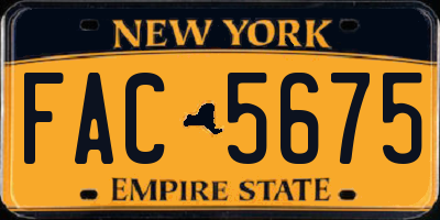 NY license plate FAC5675