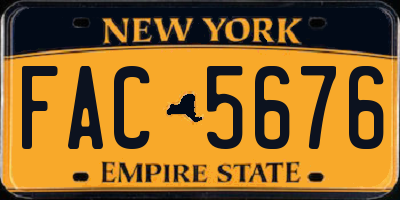 NY license plate FAC5676