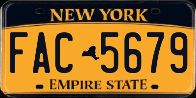 NY license plate FAC5679