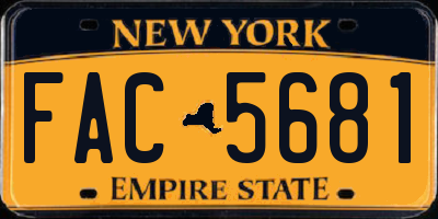 NY license plate FAC5681