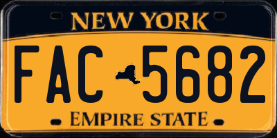 NY license plate FAC5682