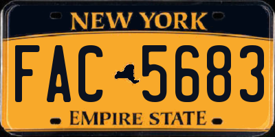 NY license plate FAC5683