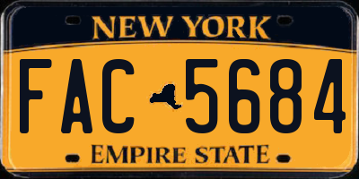 NY license plate FAC5684