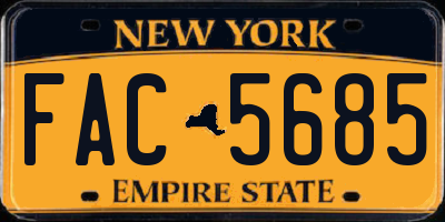 NY license plate FAC5685
