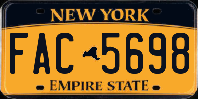 NY license plate FAC5698