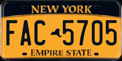 NY license plate FAC5705