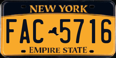 NY license plate FAC5716