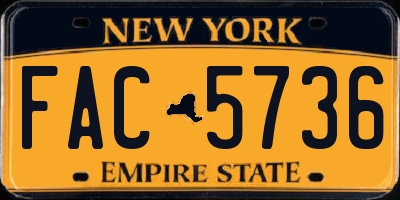 NY license plate FAC5736