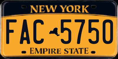 NY license plate FAC5750
