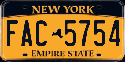 NY license plate FAC5754
