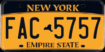 NY license plate FAC5757