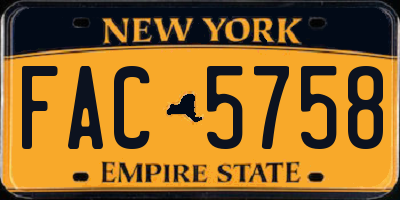 NY license plate FAC5758