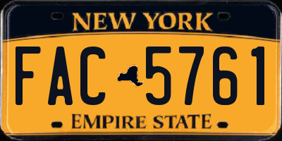NY license plate FAC5761