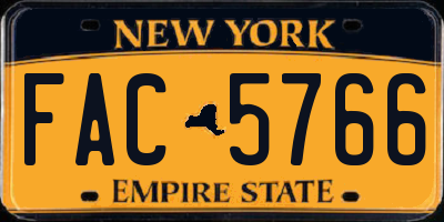 NY license plate FAC5766