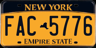 NY license plate FAC5776