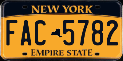 NY license plate FAC5782