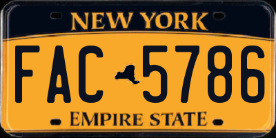 NY license plate FAC5786