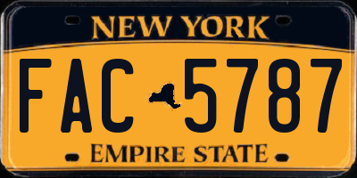 NY license plate FAC5787