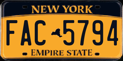 NY license plate FAC5794