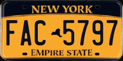 NY license plate FAC5797