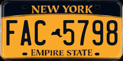 NY license plate FAC5798