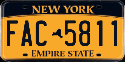 NY license plate FAC5811
