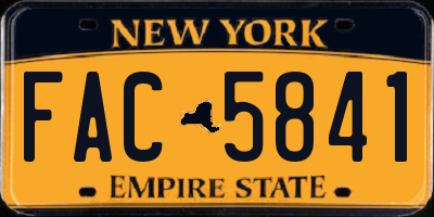 NY license plate FAC5841