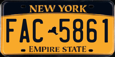 NY license plate FAC5861