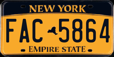 NY license plate FAC5864