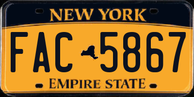 NY license plate FAC5867