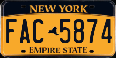 NY license plate FAC5874