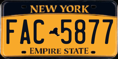 NY license plate FAC5877