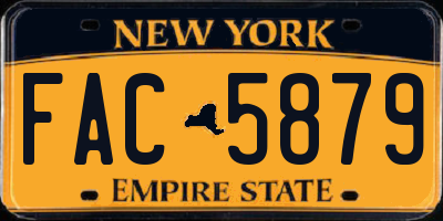NY license plate FAC5879