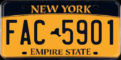 NY license plate FAC5901